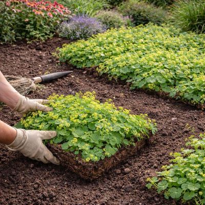 COVERGREEN® Alchemilla mollis (Daggkåpa) marktäckare (38 × 57 cm)